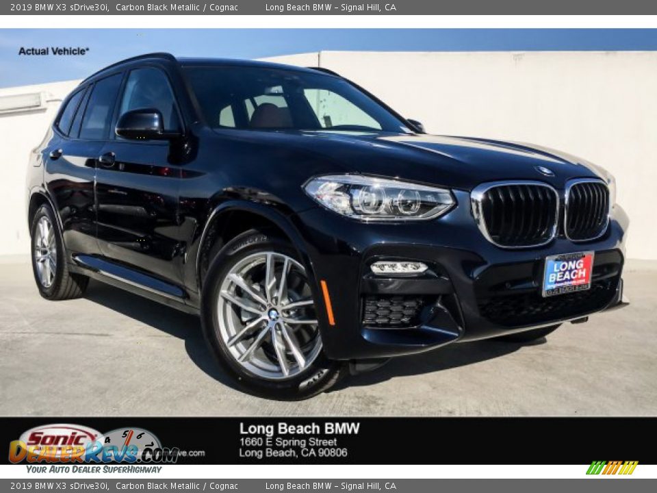 2019 BMW X3 sDrive30i Carbon Black Metallic / Cognac Photo #1