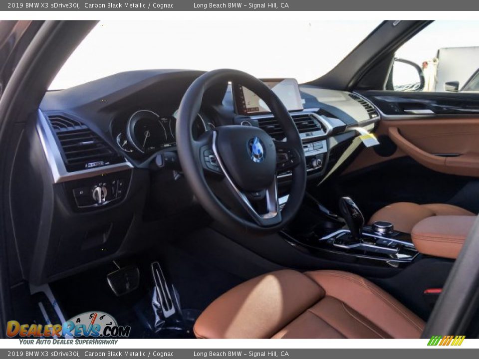 2019 BMW X3 sDrive30i Carbon Black Metallic / Cognac Photo #4
