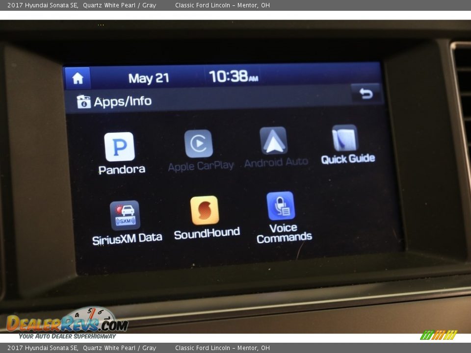 2017 Hyundai Sonata SE Quartz White Pearl / Gray Photo #10