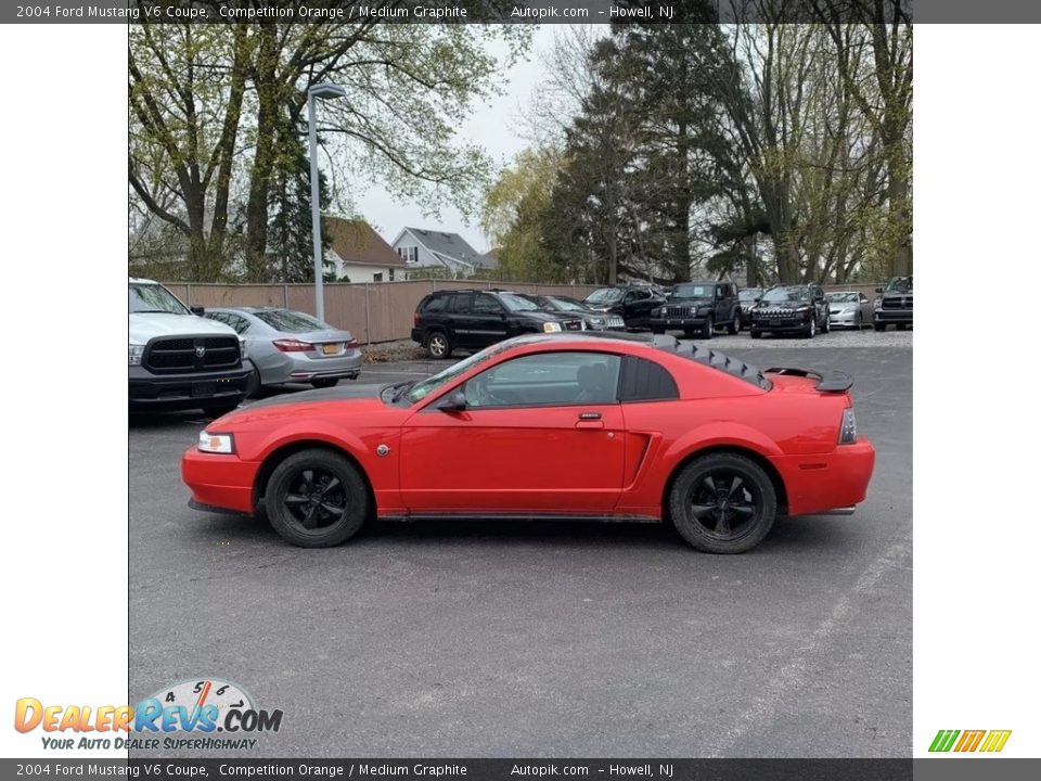 2004 Ford Mustang V6 Coupe Competition Orange / Medium Graphite Photo #2