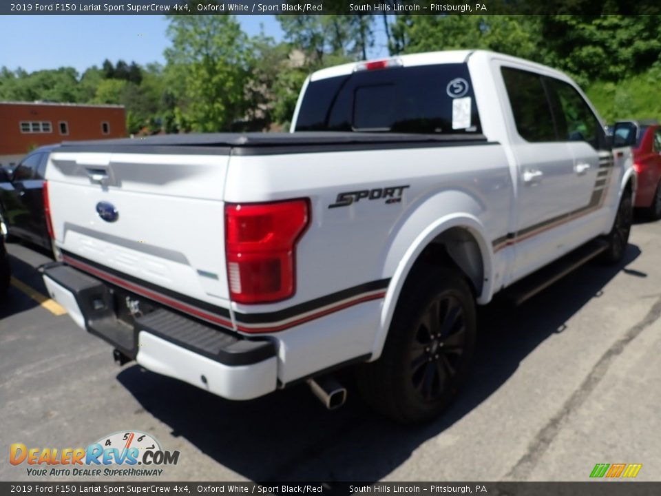 2019 Ford F150 Lariat Sport SuperCrew 4x4 Oxford White / Sport Black/Red Photo #4