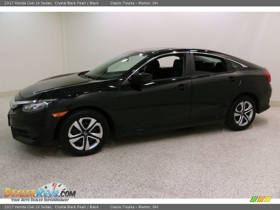 2017 Honda Civic LX Sedan Crystal Black Pearl / Black Photo #3