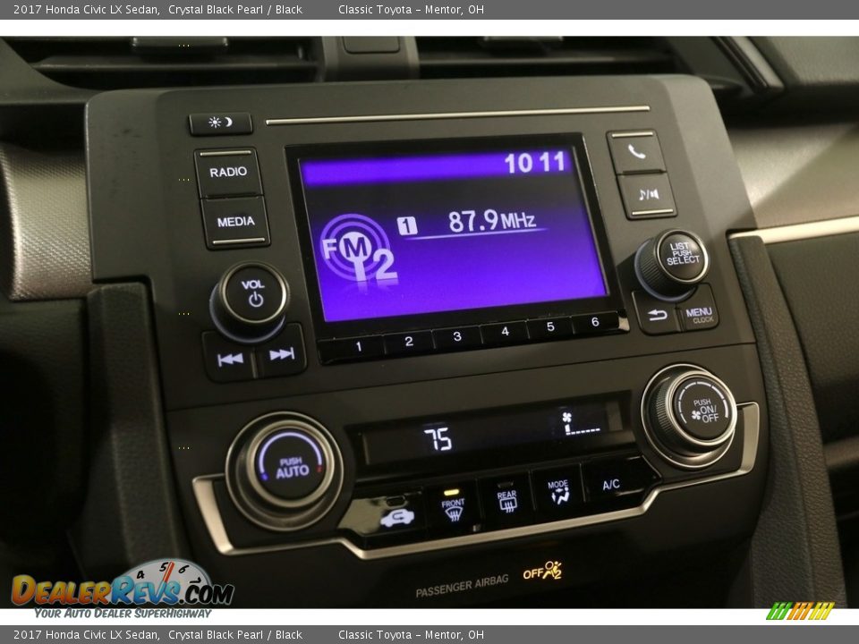 2017 Honda Civic LX Sedan Crystal Black Pearl / Black Photo #9