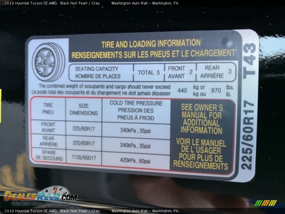 2019 Hyundai Tucson SE AWD Black Noir Pearl / Gray Photo #9