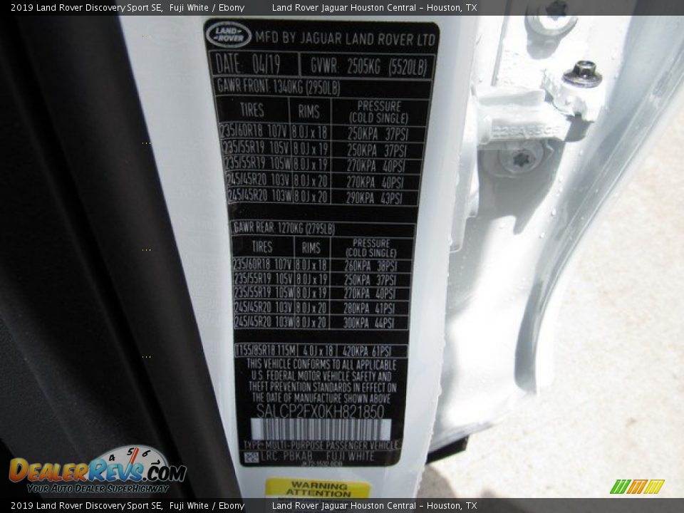 2019 Land Rover Discovery Sport SE Fuji White / Ebony Photo #36