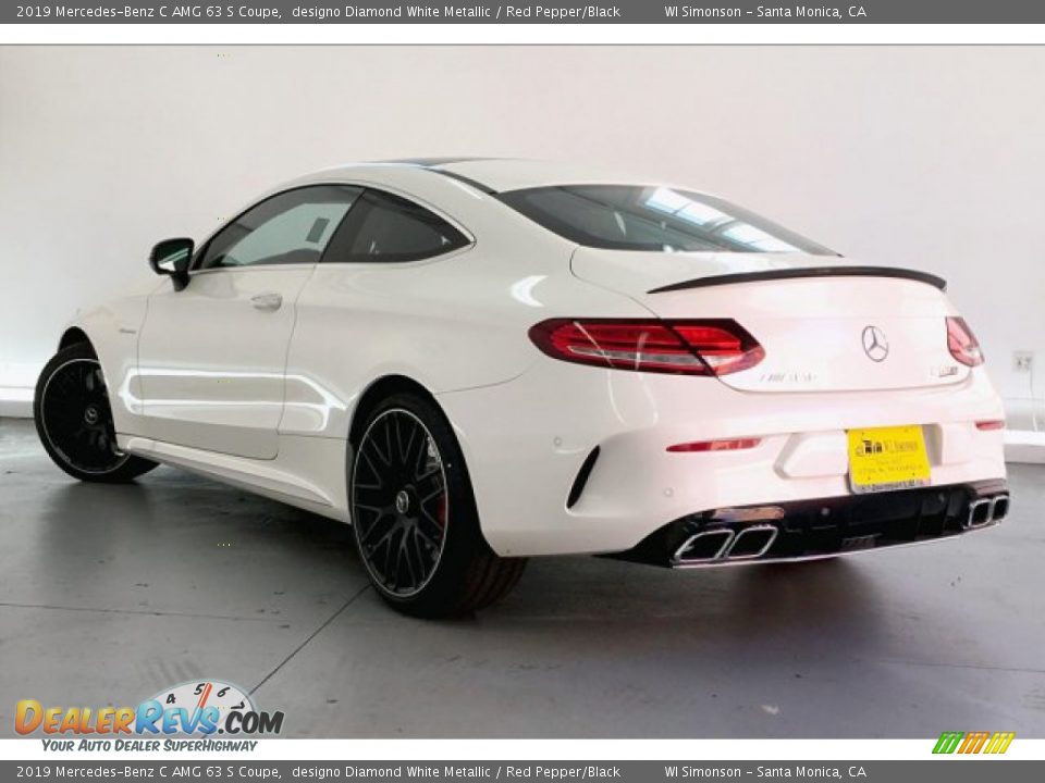 2019 Mercedes-Benz C AMG 63 S Coupe designo Diamond White Metallic / Red Pepper/Black Photo #2