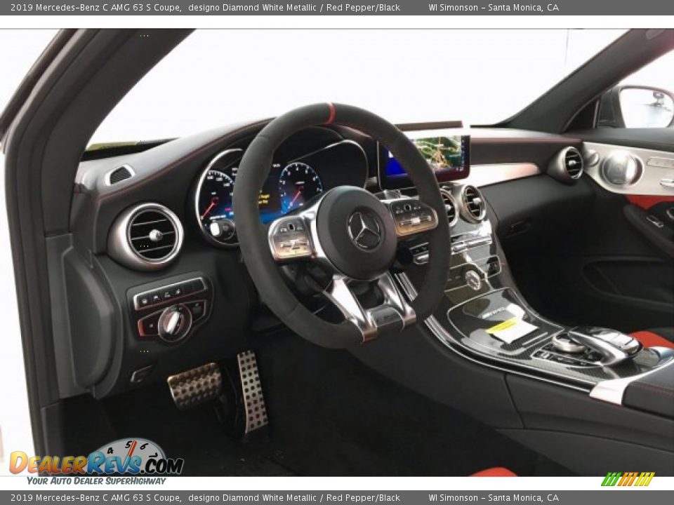 2019 Mercedes-Benz C AMG 63 S Coupe designo Diamond White Metallic / Red Pepper/Black Photo #4