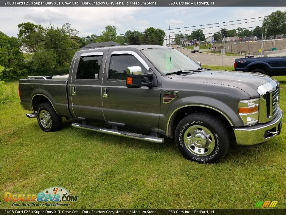 2008 Ford F250 Super Duty XLT Crew Cab Dark Shadow Grey Metallic / Medium Stone Photo #8