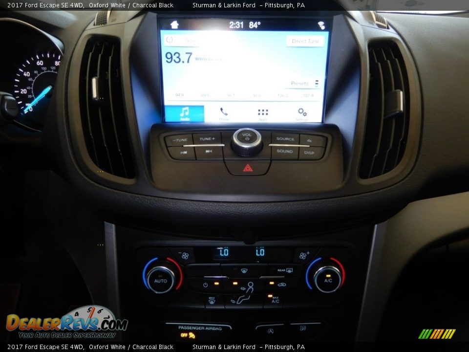 2017 Ford Escape SE 4WD Oxford White / Charcoal Black Photo #24