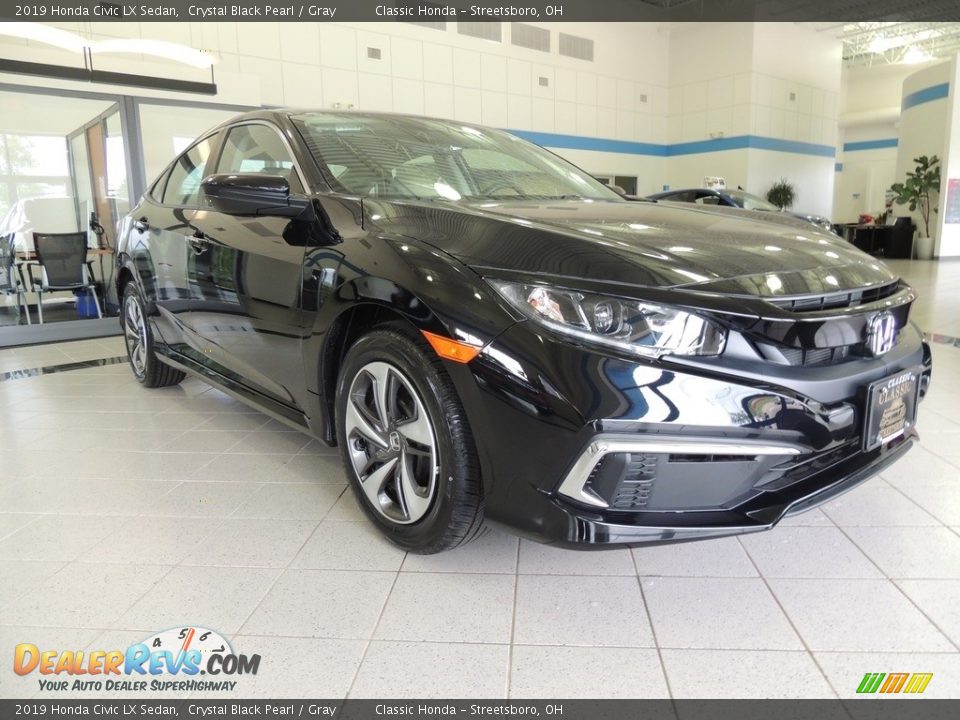 2019 Honda Civic LX Sedan Crystal Black Pearl / Gray Photo #3