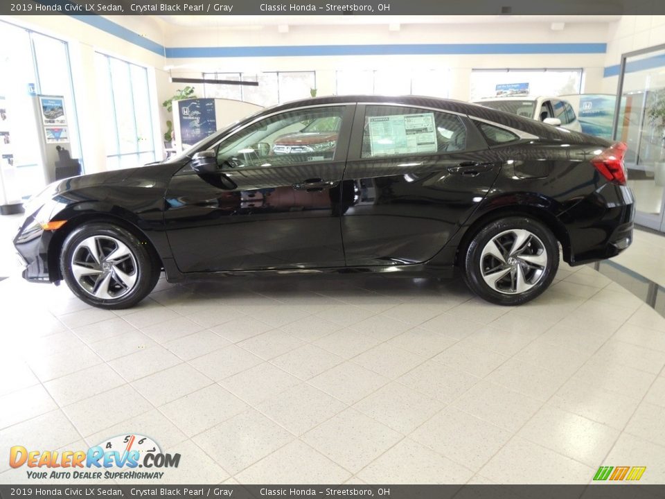 2019 Honda Civic LX Sedan Crystal Black Pearl / Gray Photo #8