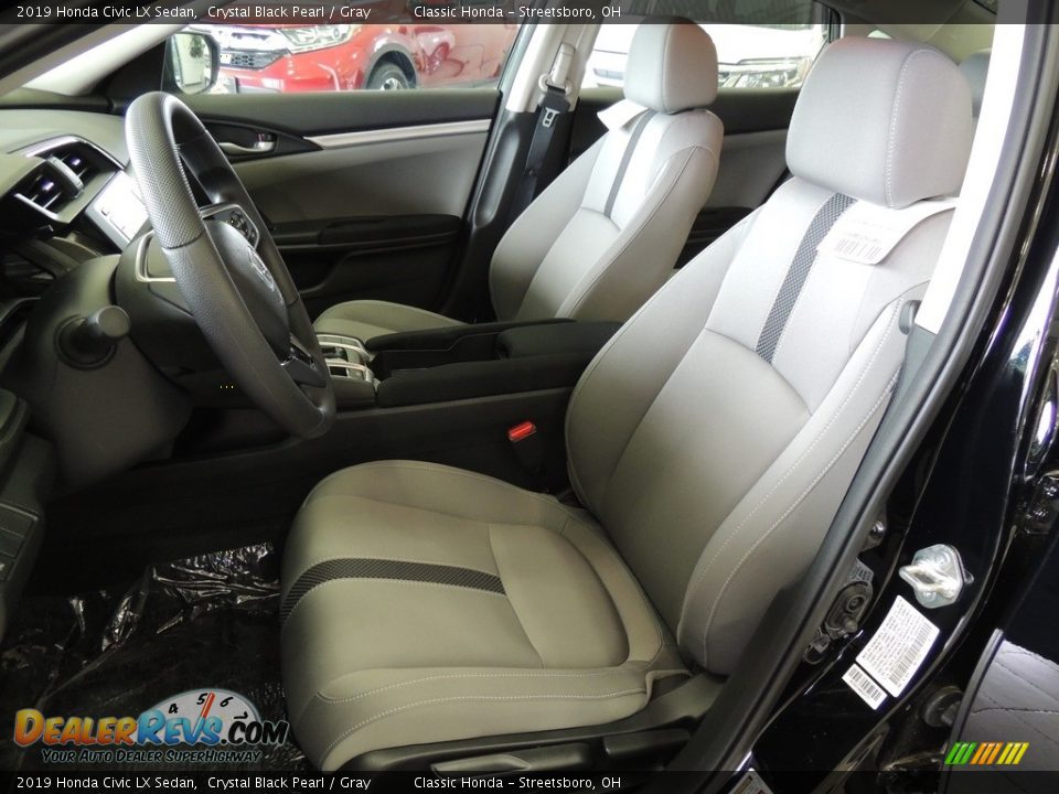 2019 Honda Civic LX Sedan Crystal Black Pearl / Gray Photo #12