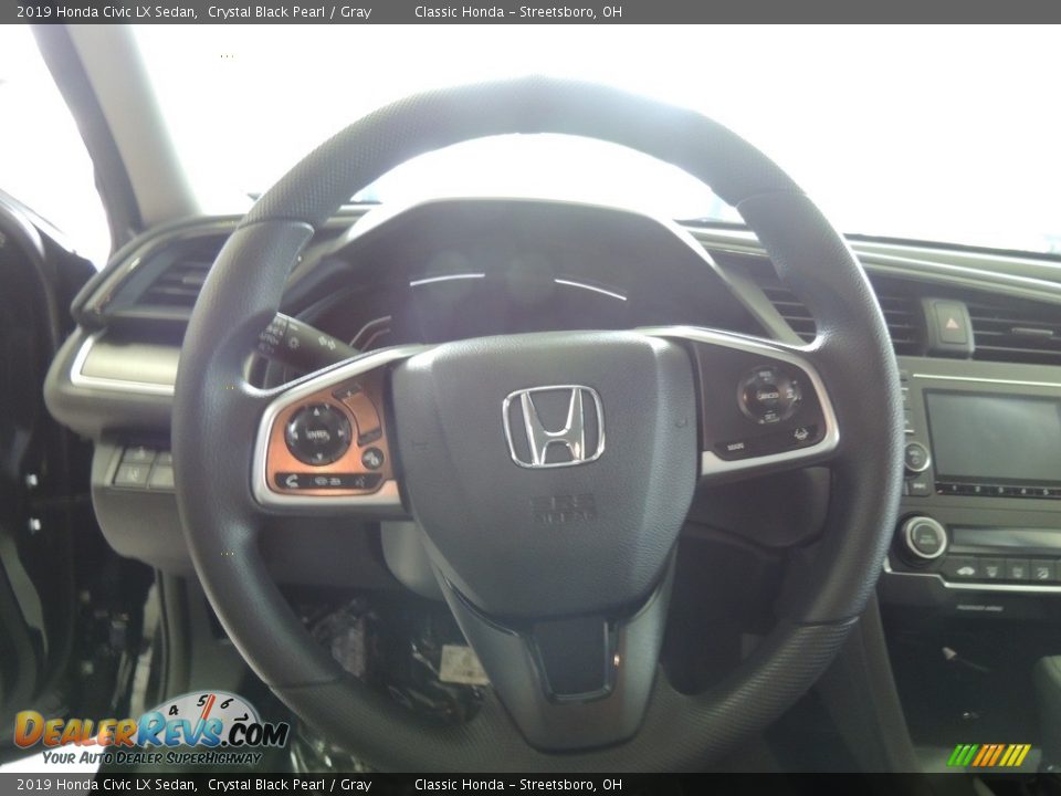 2019 Honda Civic LX Sedan Crystal Black Pearl / Gray Photo #14