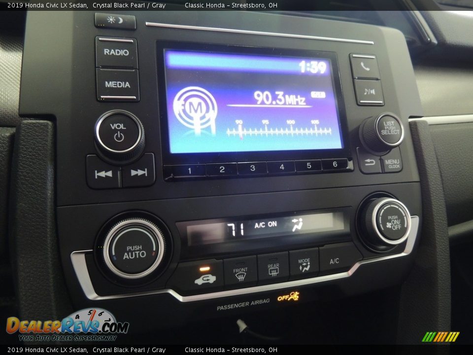 2019 Honda Civic LX Sedan Crystal Black Pearl / Gray Photo #15