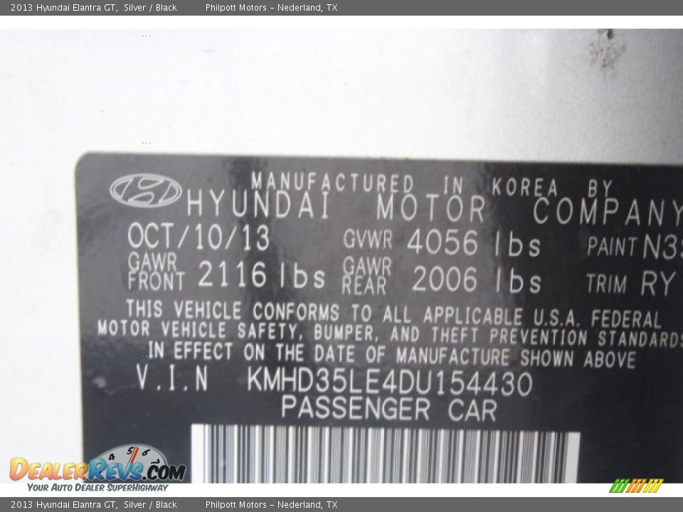 2013 Hyundai Elantra GT Silver / Black Photo #29