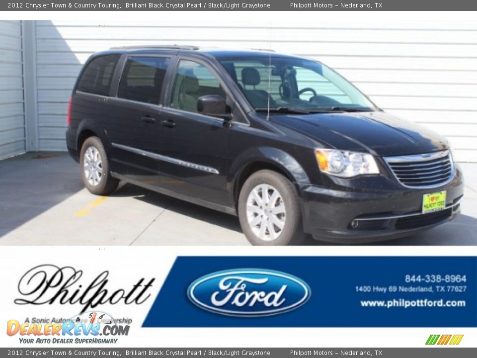 2012 Chrysler Town & Country Touring Brilliant Black Crystal Pearl / Black/Light Graystone Photo #1