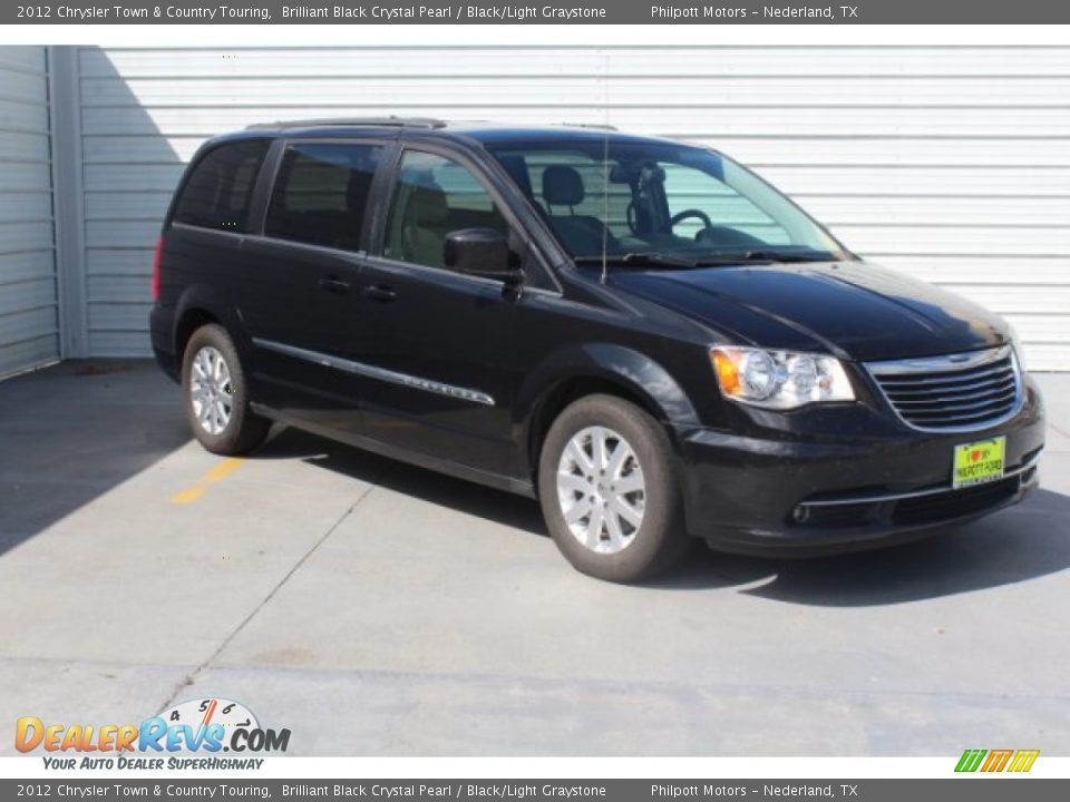 2012 Chrysler Town & Country Touring Brilliant Black Crystal Pearl / Black/Light Graystone Photo #2