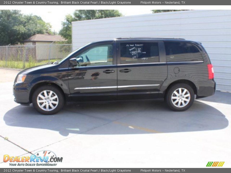 2012 Chrysler Town & Country Touring Brilliant Black Crystal Pearl / Black/Light Graystone Photo #6