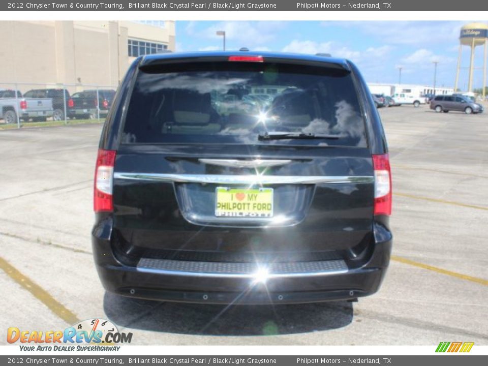 2012 Chrysler Town & Country Touring Brilliant Black Crystal Pearl / Black/Light Graystone Photo #8