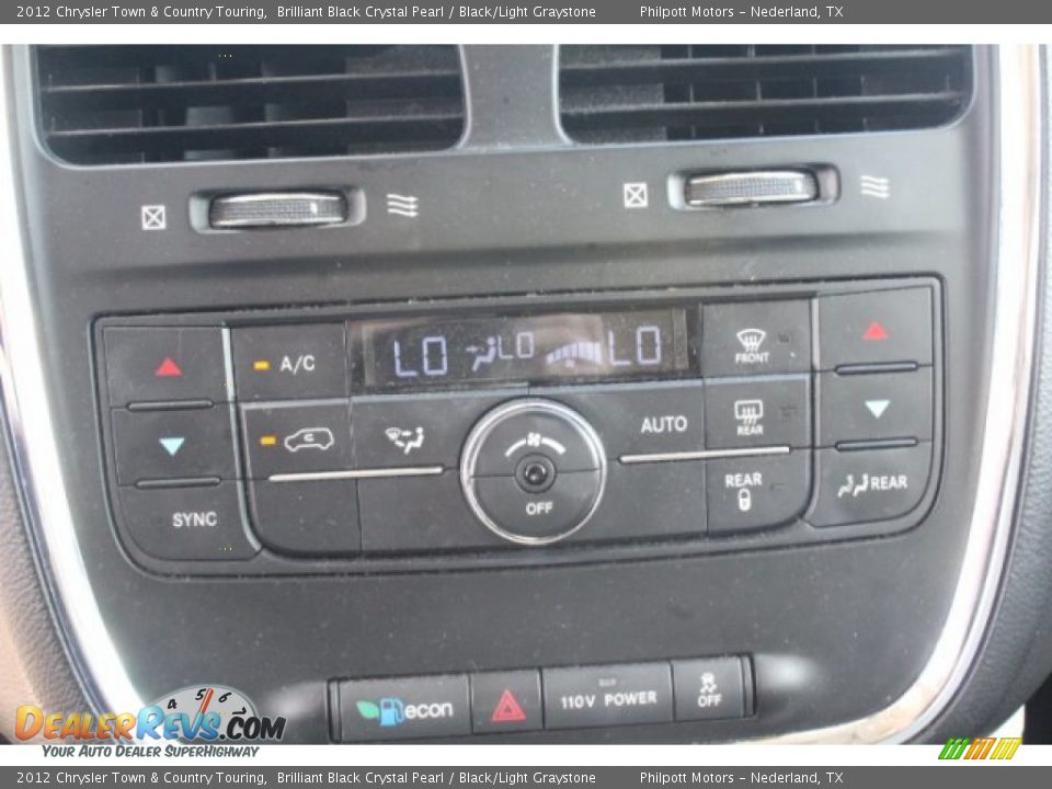 2012 Chrysler Town & Country Touring Brilliant Black Crystal Pearl / Black/Light Graystone Photo #14