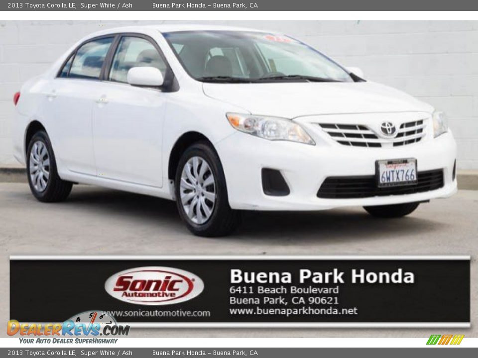 2013 Toyota Corolla LE Super White / Ash Photo #1