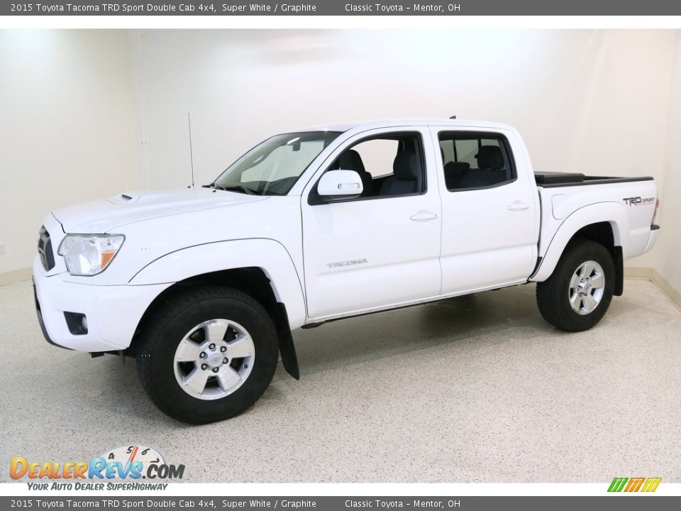 2015 Toyota Tacoma TRD Sport Double Cab 4x4 Super White / Graphite Photo #3