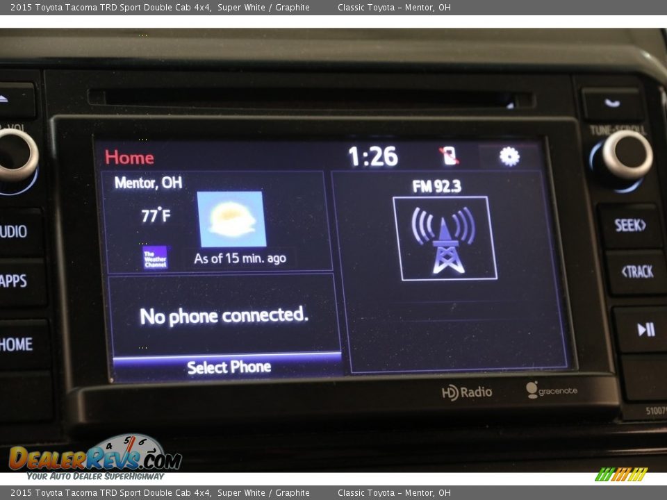 2015 Toyota Tacoma TRD Sport Double Cab 4x4 Super White / Graphite Photo #10