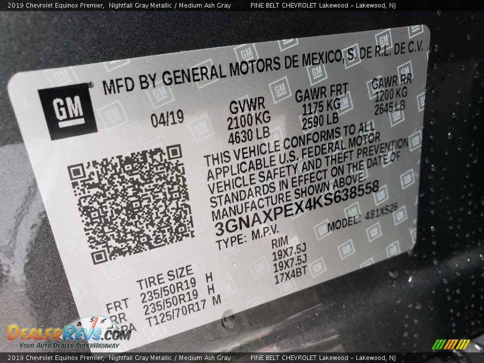 2019 Chevrolet Equinox Premier Nightfall Gray Metallic / Medium Ash Gray Photo #9