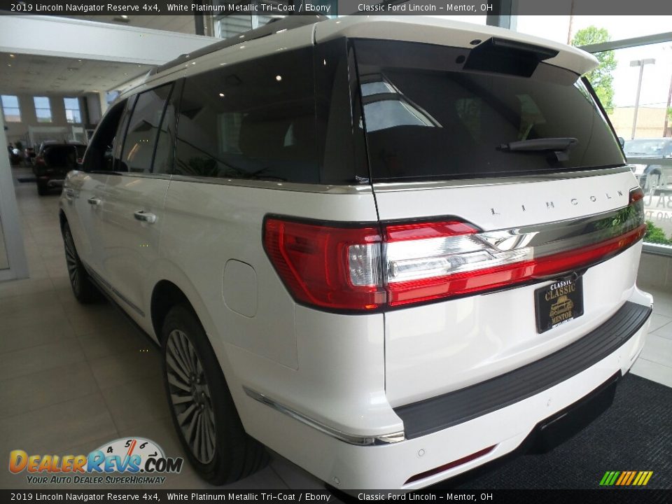 2019 Lincoln Navigator Reserve 4x4 White Platinum Metallic Tri-Coat / Ebony Photo #3
