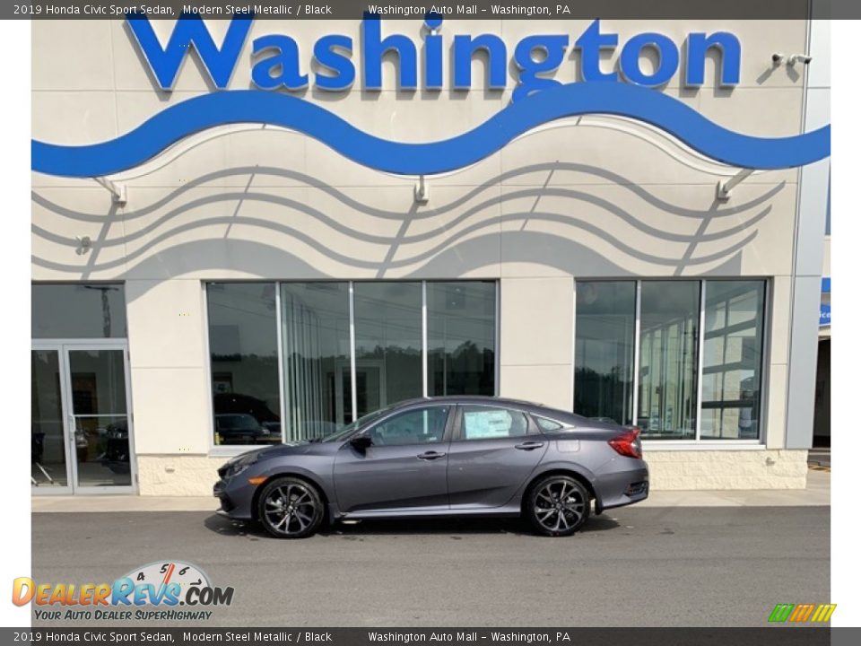 2019 Honda Civic Sport Sedan Modern Steel Metallic / Black Photo #1