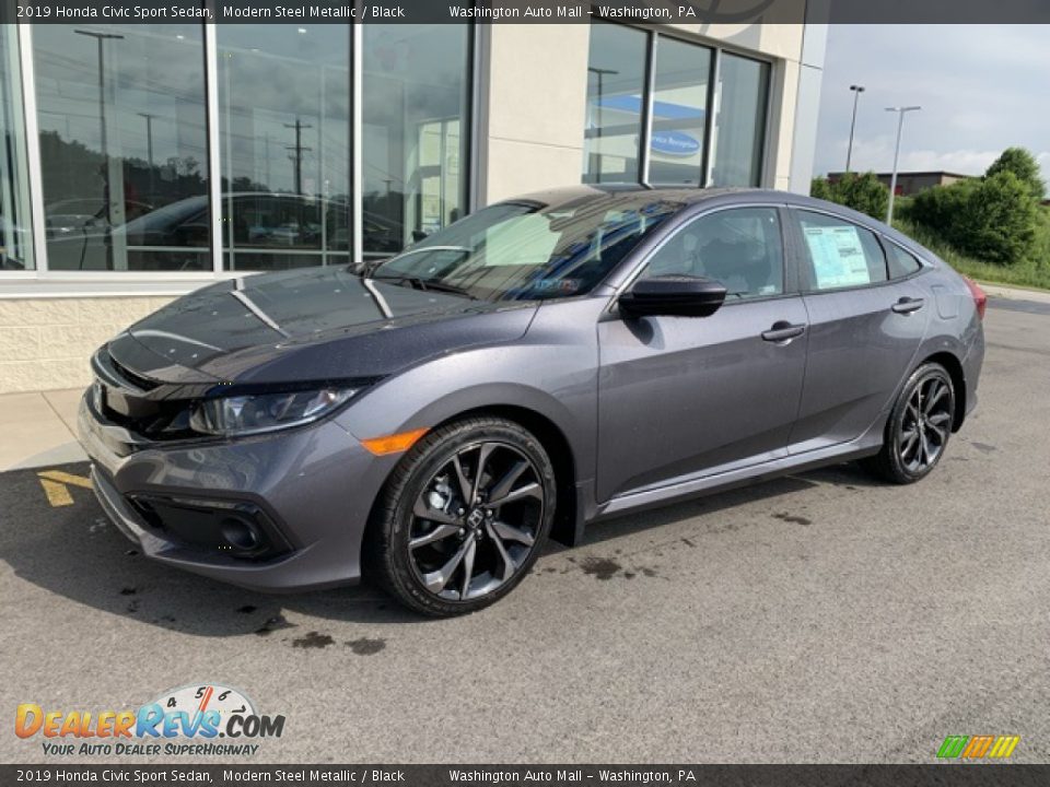 2019 Honda Civic Sport Sedan Modern Steel Metallic / Black Photo #2