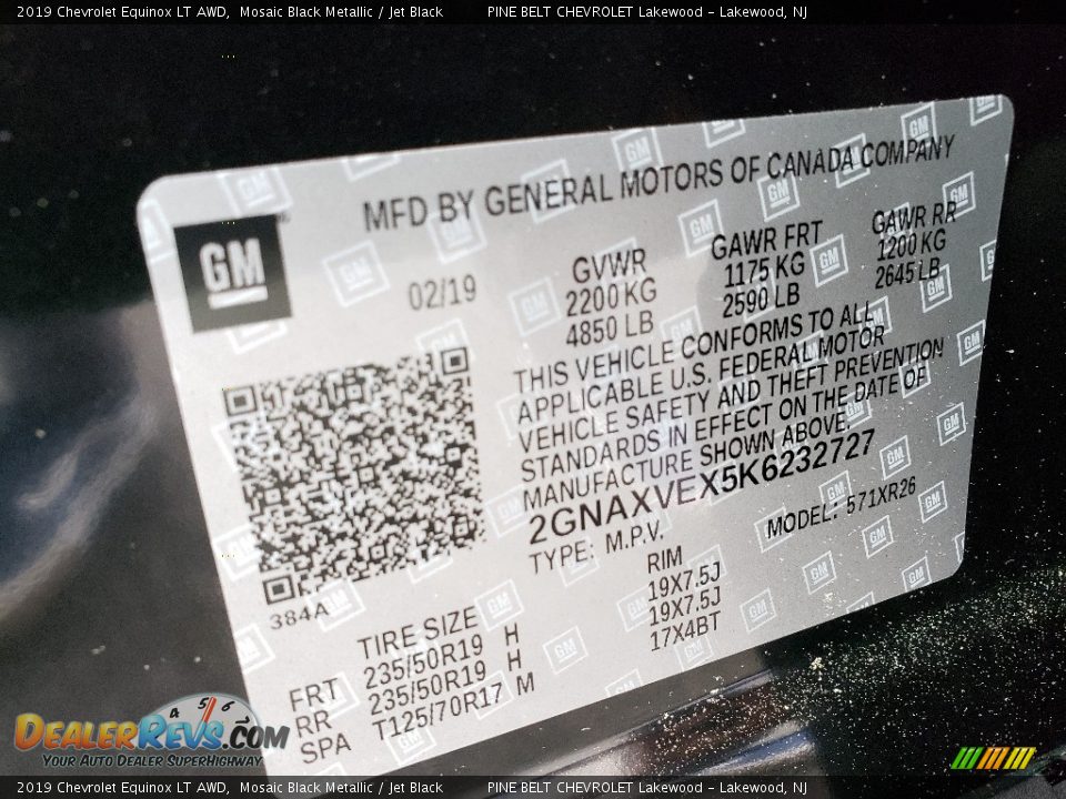 2019 Chevrolet Equinox LT AWD Mosaic Black Metallic / Jet Black Photo #8