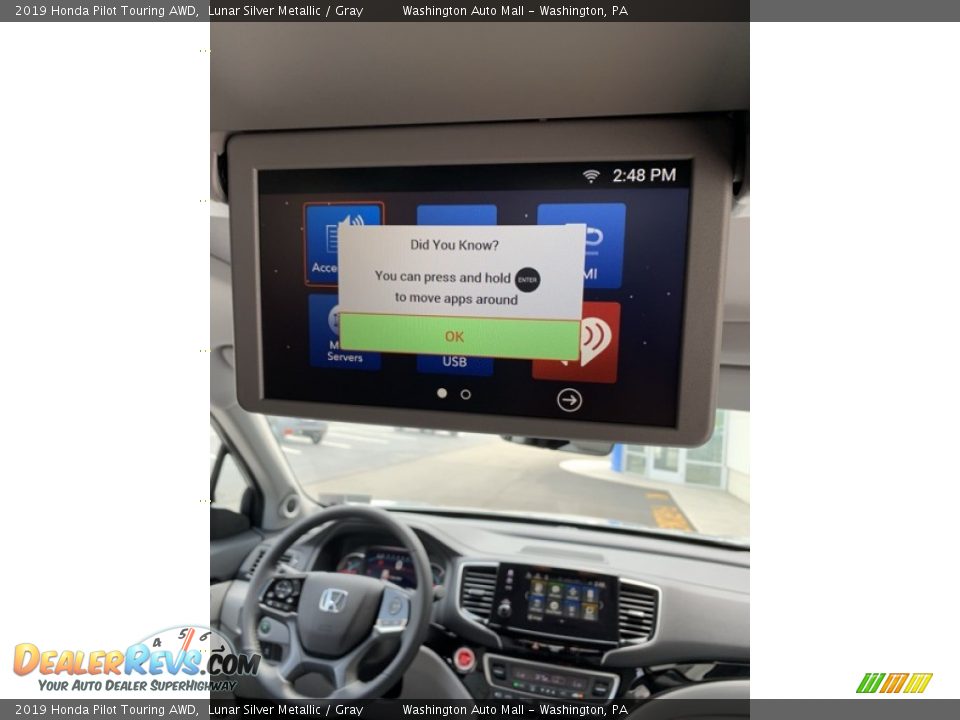 2019 Honda Pilot Touring AWD Lunar Silver Metallic / Gray Photo #34
