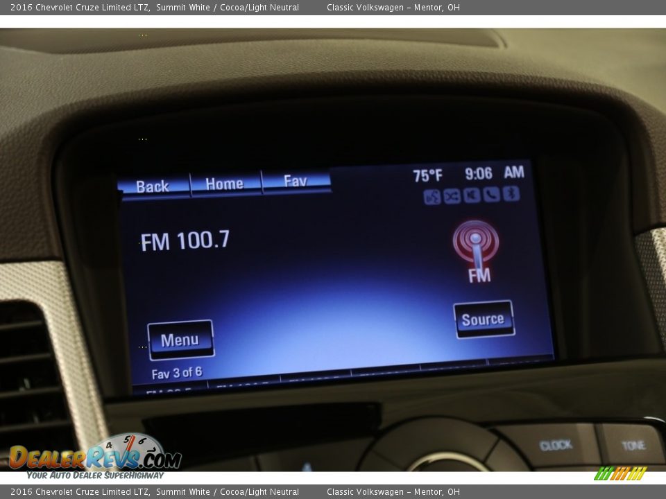 2016 Chevrolet Cruze Limited LTZ Summit White / Cocoa/Light Neutral Photo #9