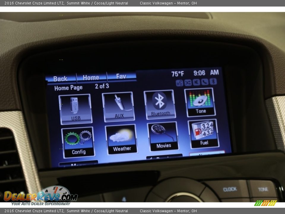 2016 Chevrolet Cruze Limited LTZ Summit White / Cocoa/Light Neutral Photo #11