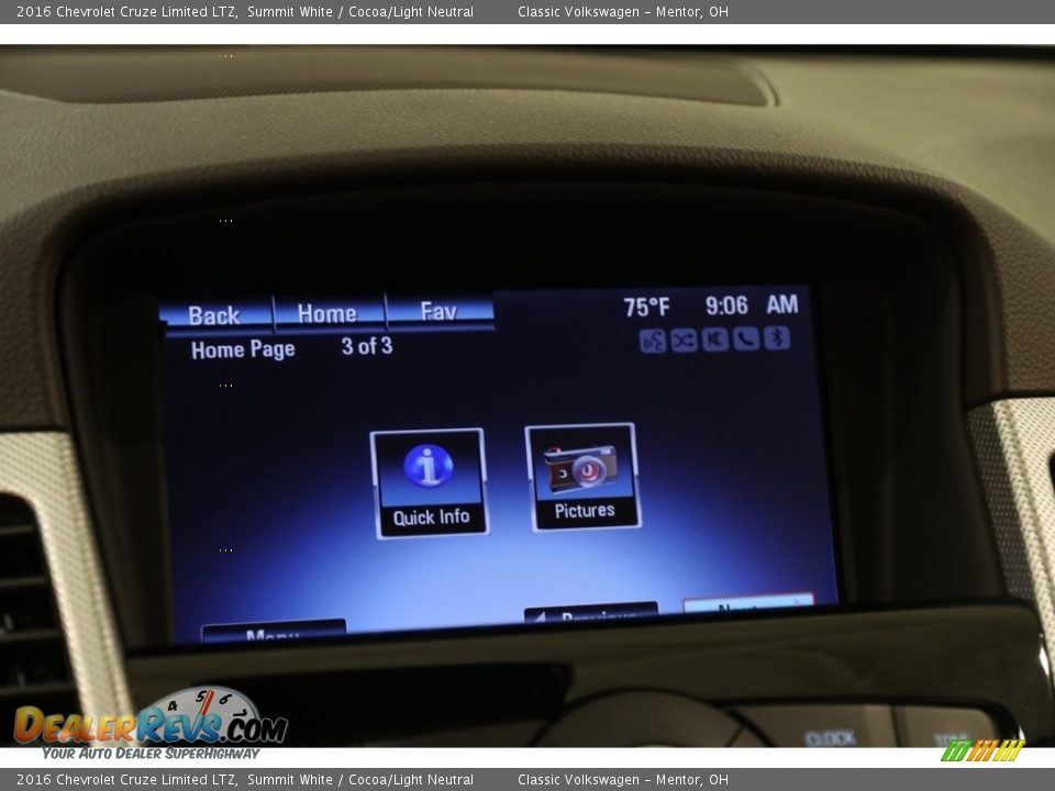 2016 Chevrolet Cruze Limited LTZ Summit White / Cocoa/Light Neutral Photo #12