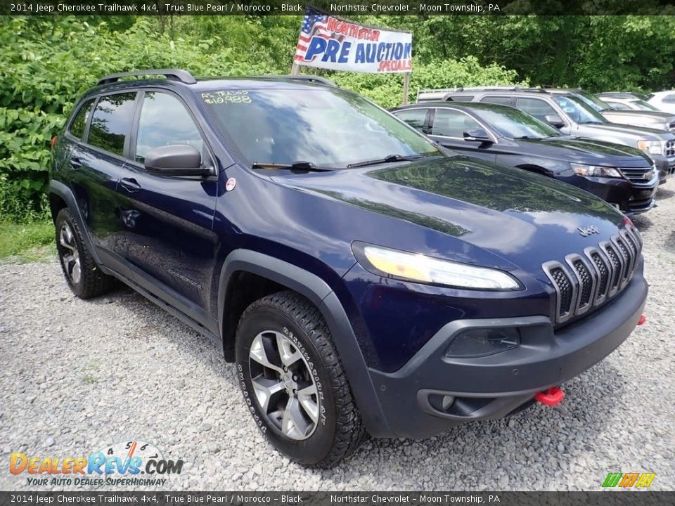 2014 Jeep Cherokee Trailhawk 4x4 True Blue Pearl / Morocco - Black Photo #5