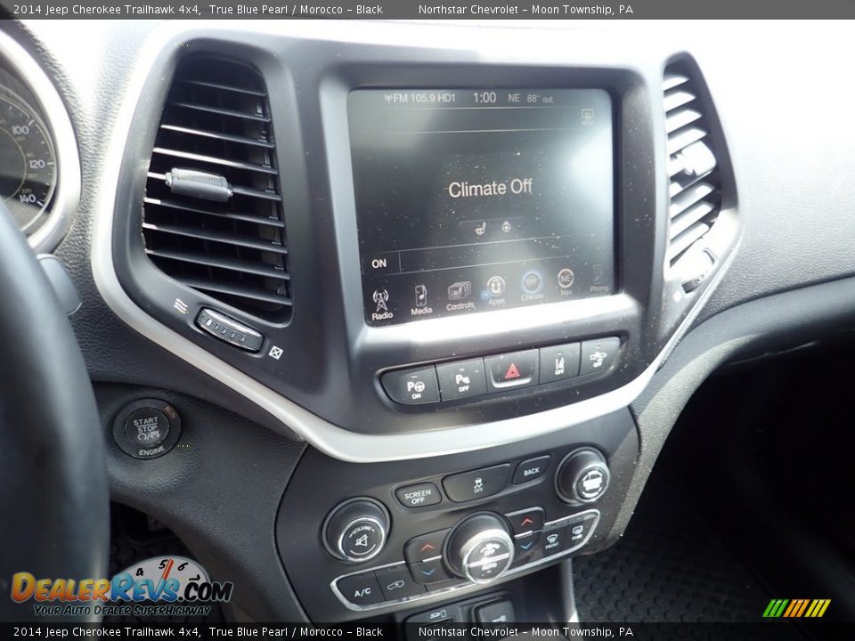 2014 Jeep Cherokee Trailhawk 4x4 True Blue Pearl / Morocco - Black Photo #13