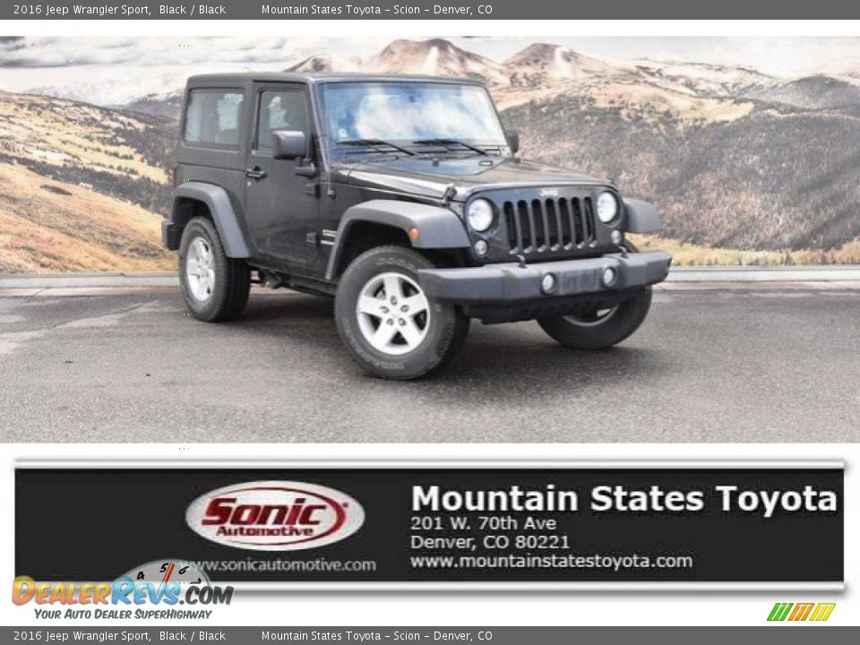 2016 Jeep Wrangler Sport Black / Black Photo #1