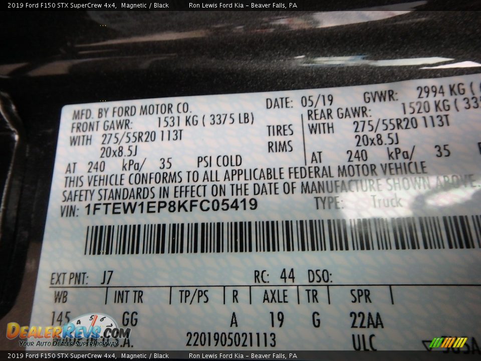 2019 Ford F150 STX SuperCrew 4x4 Magnetic / Black Photo #11