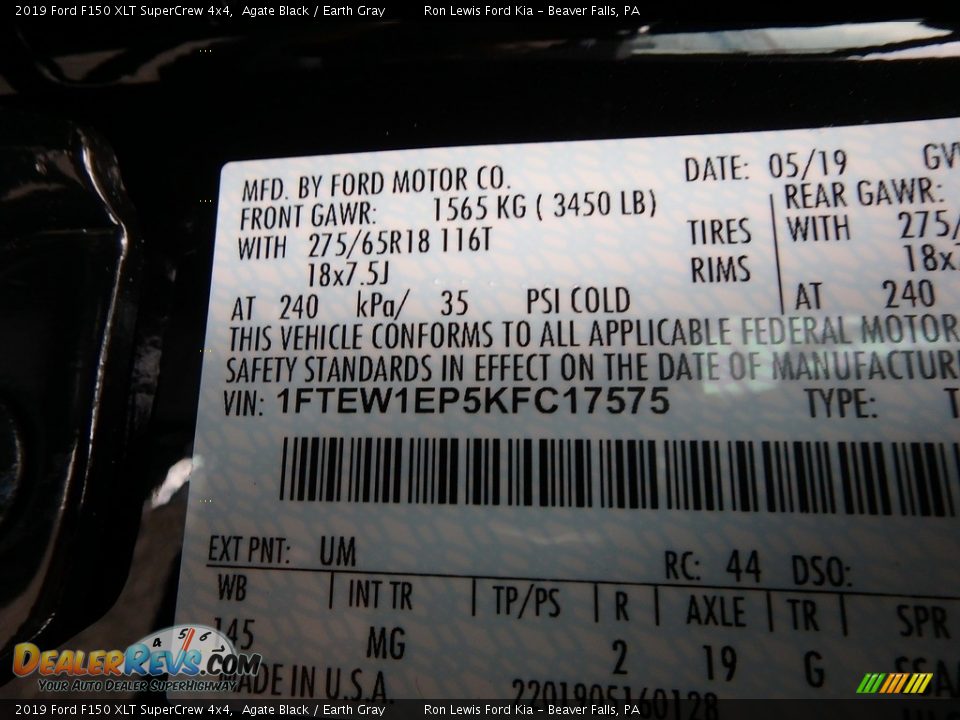2019 Ford F150 XLT SuperCrew 4x4 Agate Black / Earth Gray Photo #14