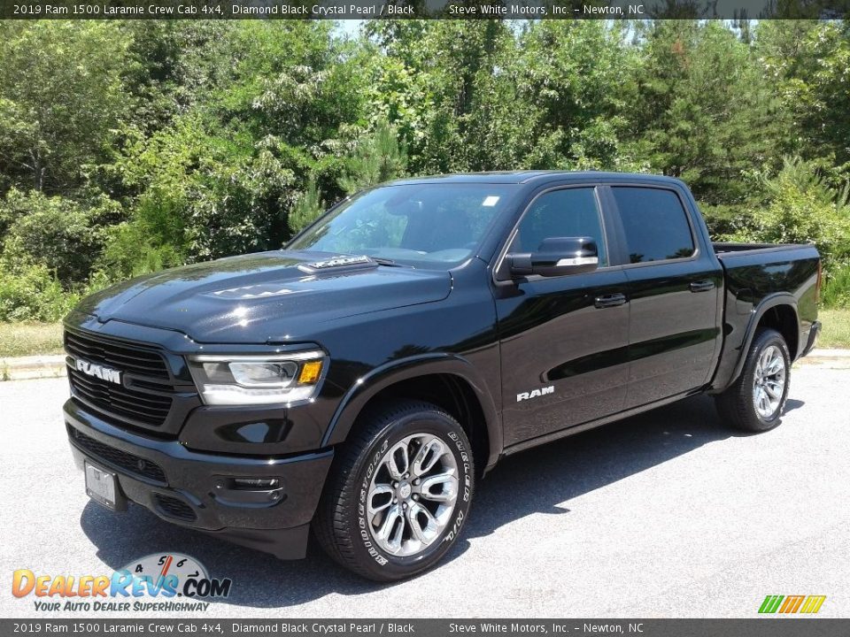 2019 Ram 1500 Laramie Crew Cab 4x4 Diamond Black Crystal Pearl / Black Photo #2