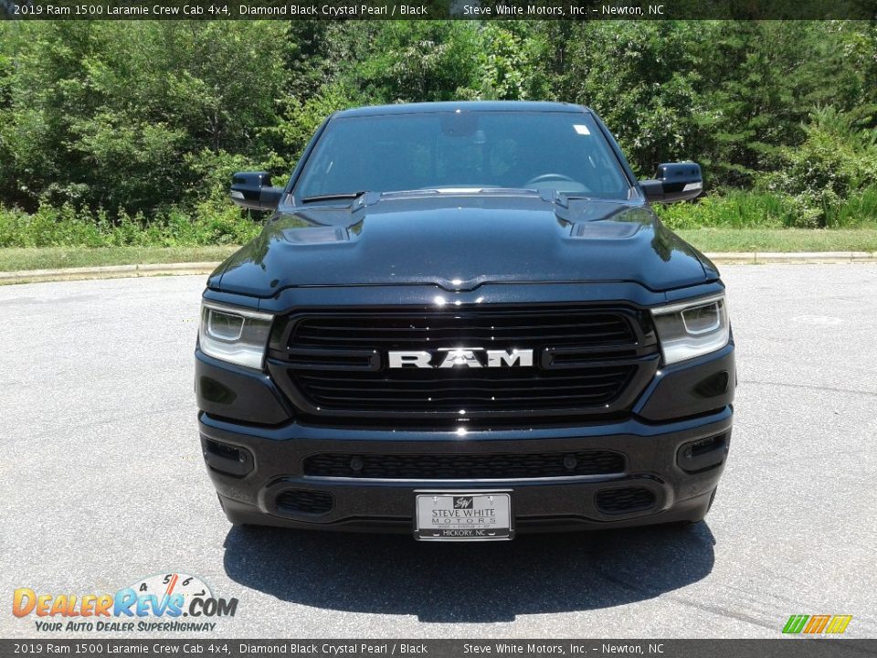 2019 Ram 1500 Laramie Crew Cab 4x4 Diamond Black Crystal Pearl / Black Photo #3