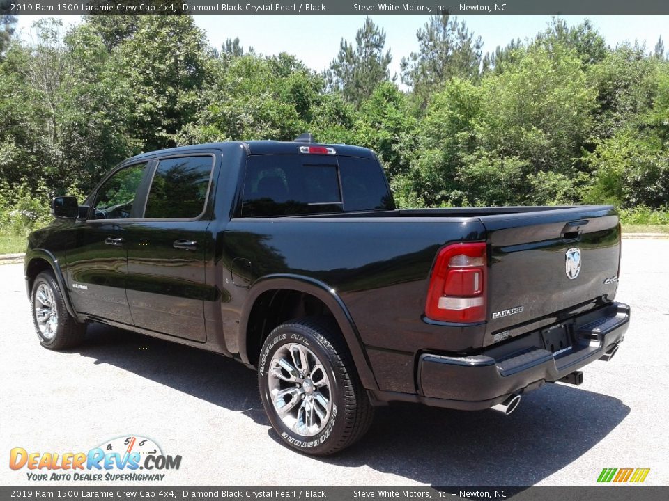 2019 Ram 1500 Laramie Crew Cab 4x4 Diamond Black Crystal Pearl / Black Photo #8