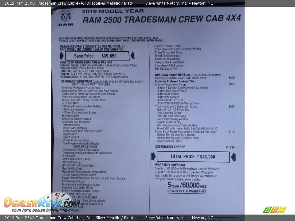 2019 Ram 2500 Tradesman Crew Cab 4x4 Billet Silver Metallic / Black Photo #28