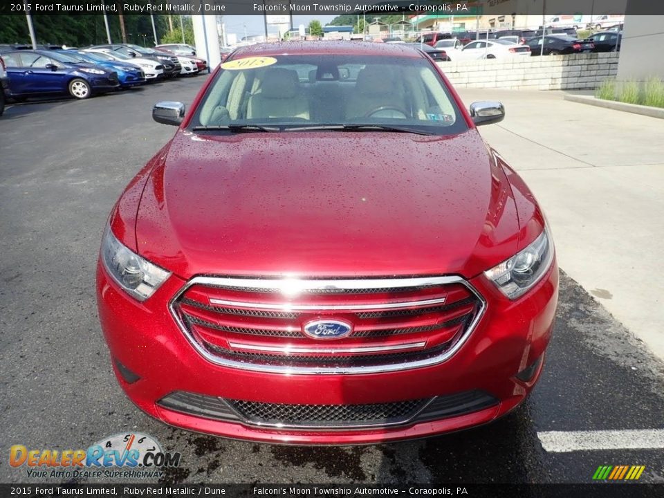 2015 Ford Taurus Limited Ruby Red Metallic / Dune Photo #7