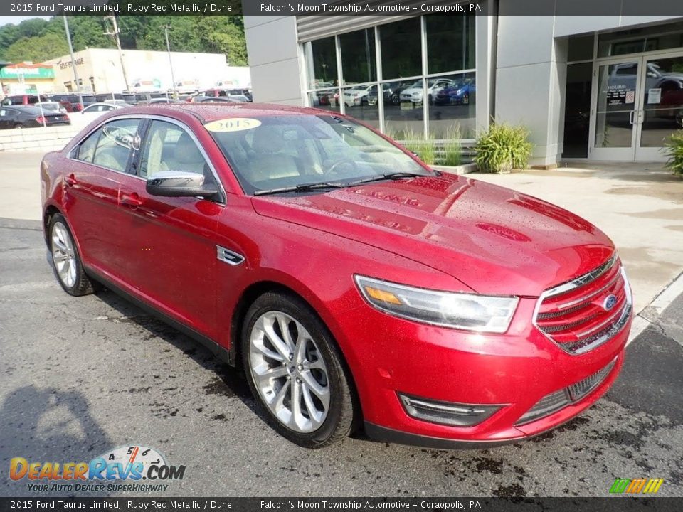 2015 Ford Taurus Limited Ruby Red Metallic / Dune Photo #8