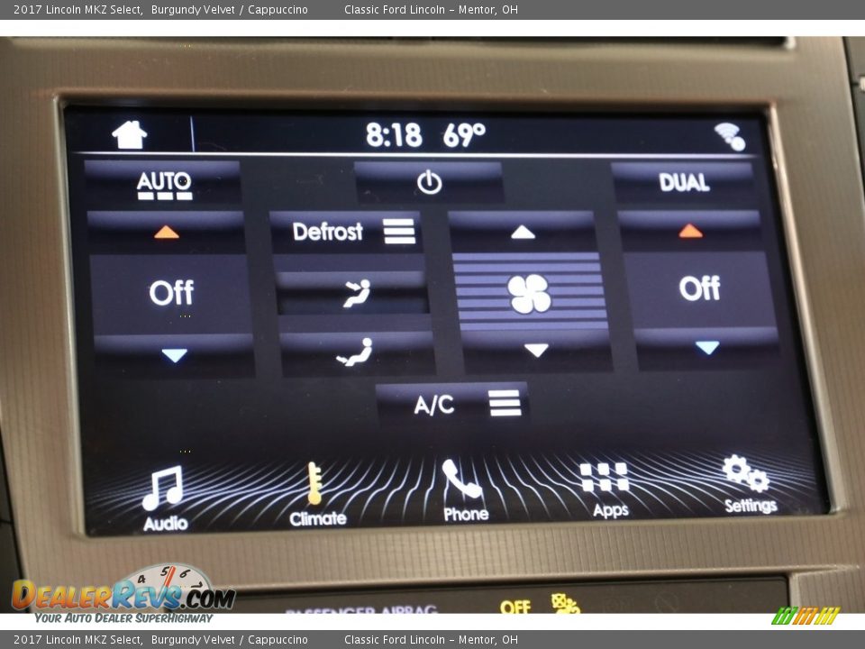 2017 Lincoln MKZ Select Burgundy Velvet / Cappuccino Photo #11