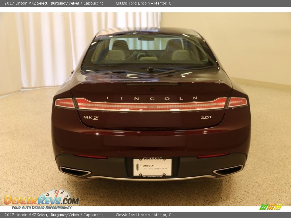2017 Lincoln MKZ Select Burgundy Velvet / Cappuccino Photo #19