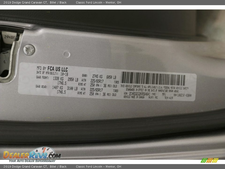 2019 Dodge Grand Caravan GT Billet / Black Photo #23